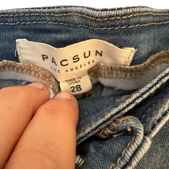 Pacsun | Women's Blue Lace-Up Front Mini Denim Skirt Size 28 - Picture 4 of 6